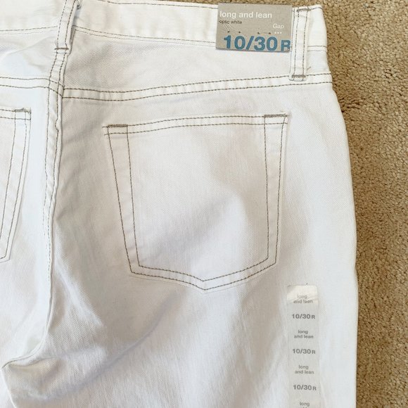 Long & Lean White Jeans w/ Tan stitching - Picture 7 of 7